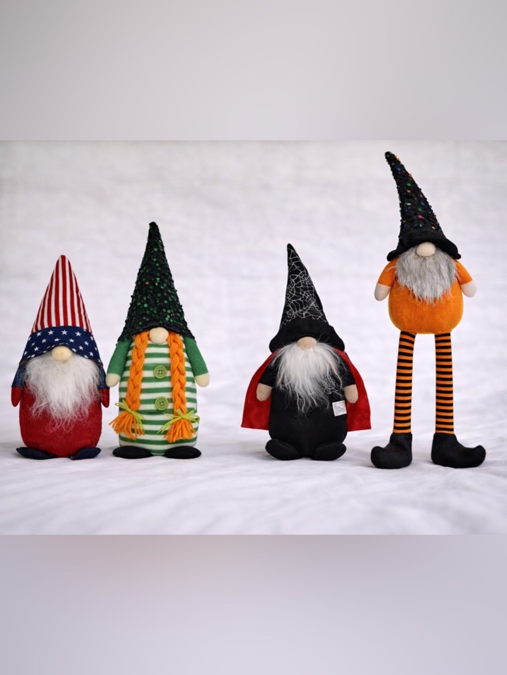 Holiday Gnome Bundle Set – St. Patrick’s, Halloween & Patriotic Plush Decor